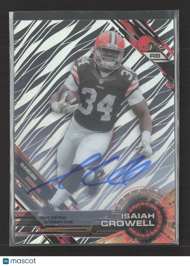 2015 Topps High Tek Football Isaiah Crowell #65 Zebra Auto