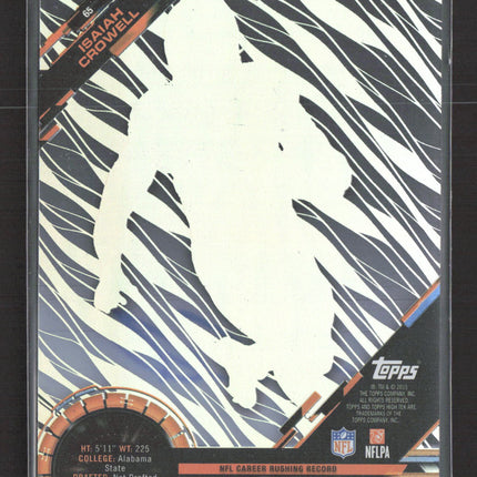 2015 Topps High Tek Football Isaiah Crowell #65 Zebra Auto
