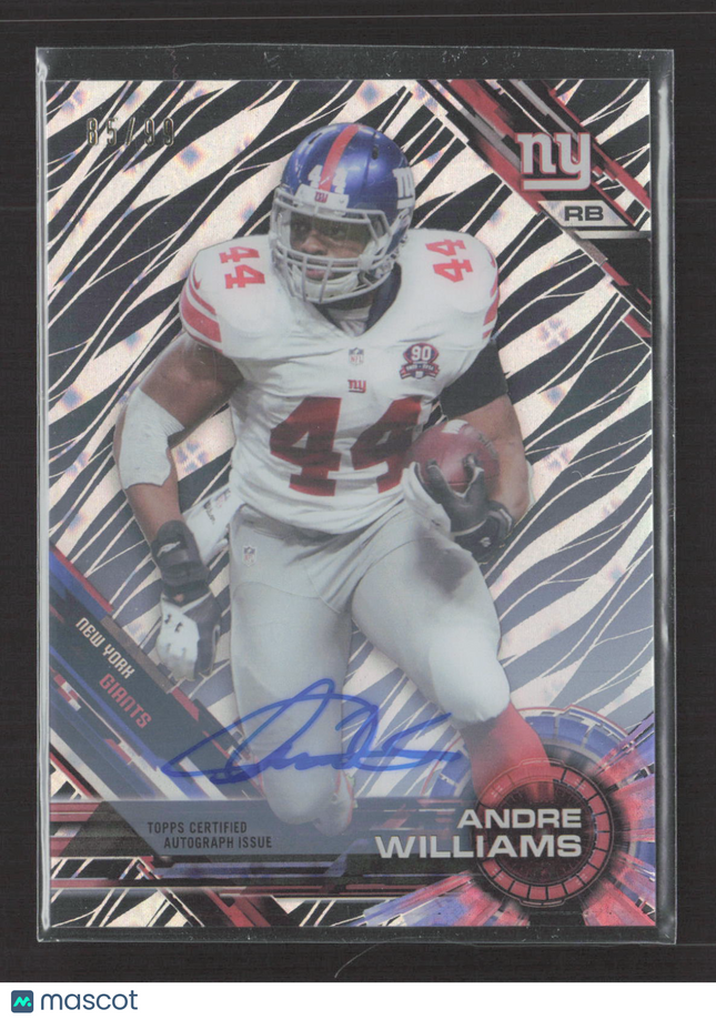 2015 Topps High Tek Andre Williams #HT-AW Zebra Auto /99