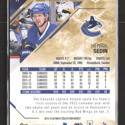 2015 Upper Deck Ultimate Collection Henrik Sedin #11 /299