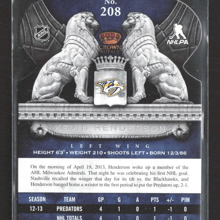 2013 Panini Crown Royale Kevin Henderson #208 103/199 RC