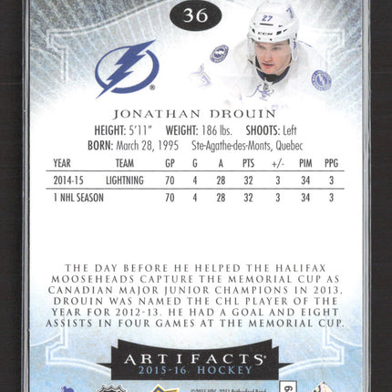 2015 Upper Deck Artifacts Jonathan Drouin #36 Emerald /99