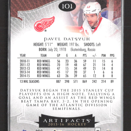 2015 Upper Deck Artifacts Pavel Datsyuk #101 /999