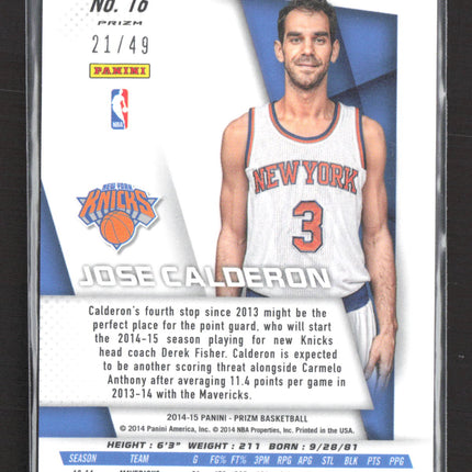 2014 Panini Prizm Jose Calderon #16 Light Blue 21 / 49