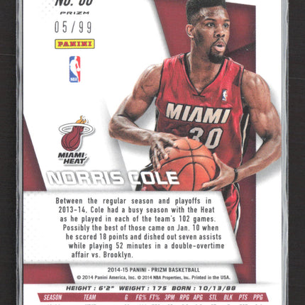 2014 Panini Prizm Norris Cole #80 Blue 05/99