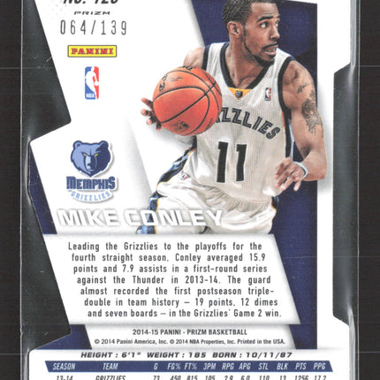 2014 Panini Prizm Mike Conley #128 Purple 064/139