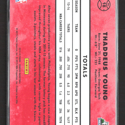 2014 Panini Donruss Thaddeus Young #18 Press Proof /99