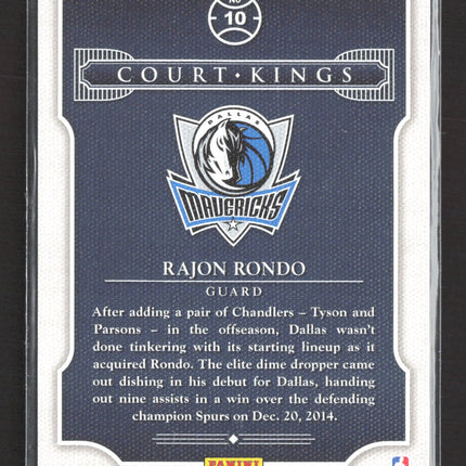 2015 Panini Donruss Court Kings Rajon Rondo #10 Press Proof 92/99