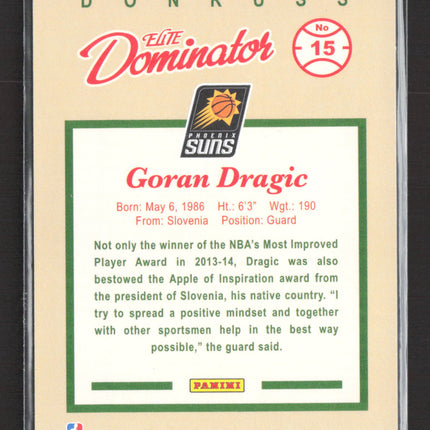 2014 Panini Donruss Elite Dominator Goran Dragic #15 Green Checkerboard /999