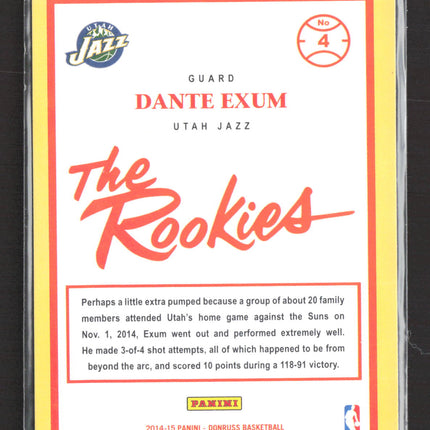 2015 Panini Donruss The Rookies Dante Exum #4 Blue Swirl RC