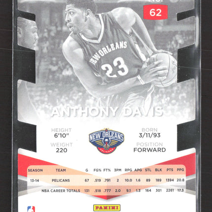 2015 Panini Donruss Elite Anthony Davis #62 Red Die-Cut /77