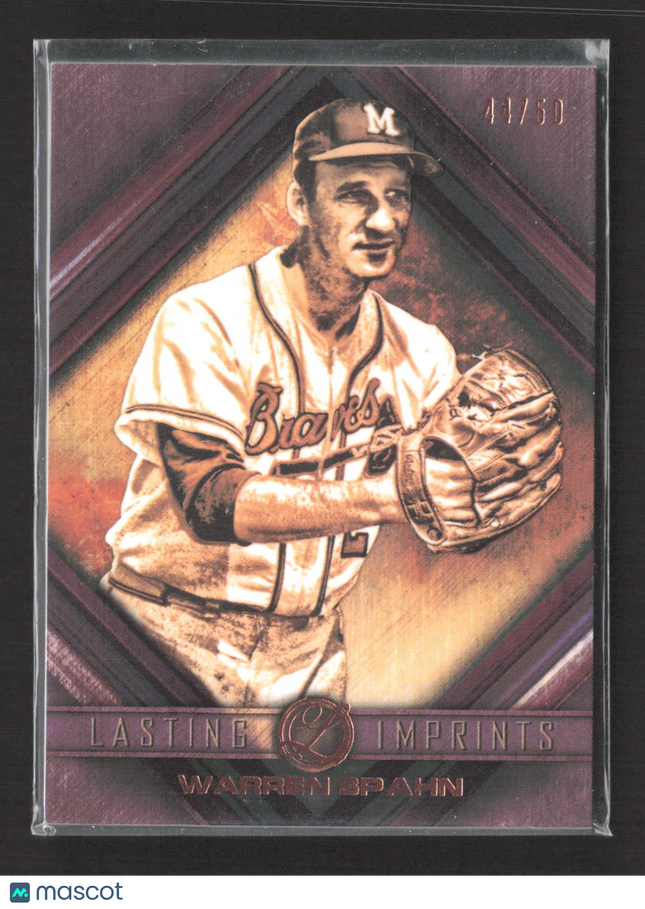 2016 Topps Museum Collection Lasting Imprints Warren Spahn #LI-WS 41/50