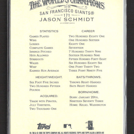 2006 Topps Allen & Ginter Jason Schmidt #171 10th Anniversary Issue
