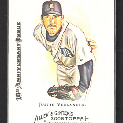 2008 Topps Allen & Ginter Justin Verlander #165 10th Anniversary Issue