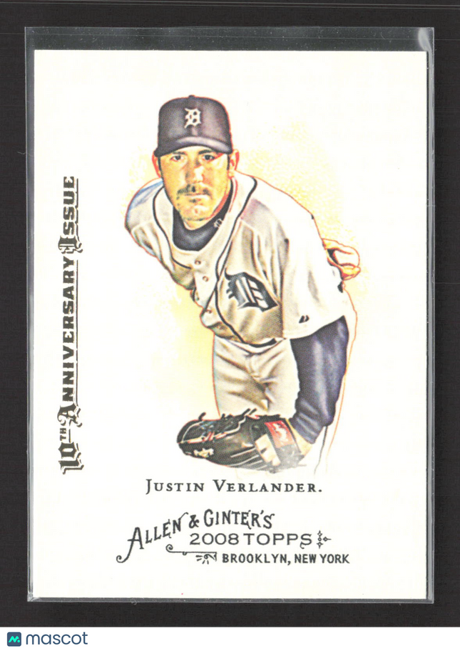 2008 Topps Allen & Ginter Justin Verlander #165 10th Anniversary Issue