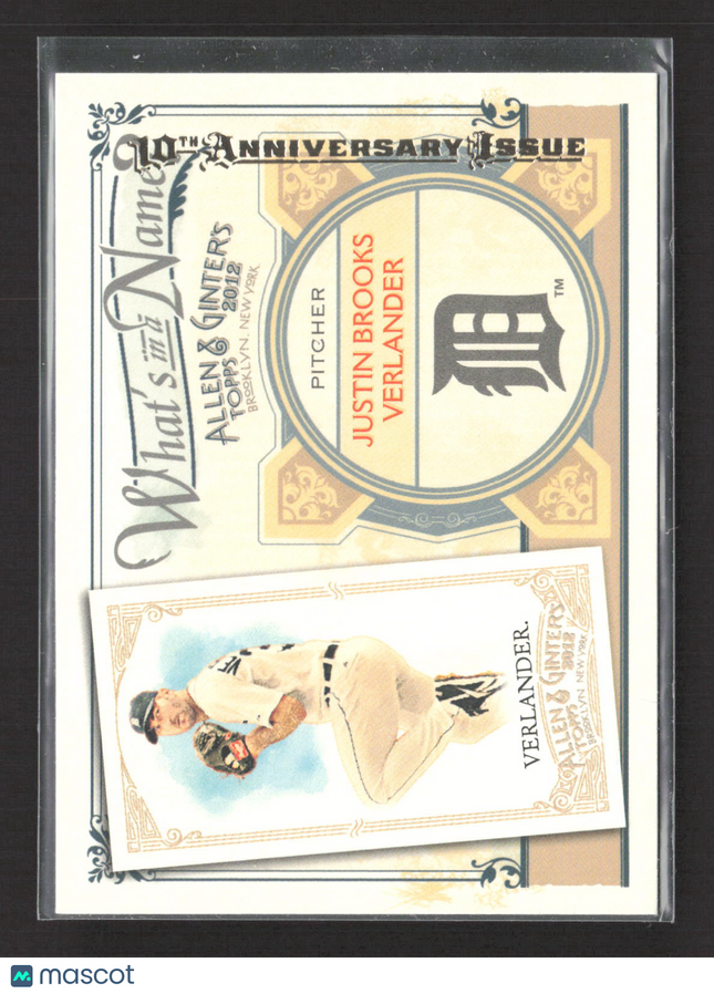 2012 Topps Allen & Ginter What's in a Name Justin Verlander #WIN43