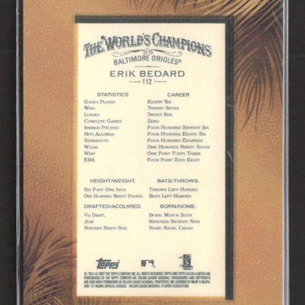 2007 Topps Allen & Ginter 10th Anniversary Issue Erik Bedard #112