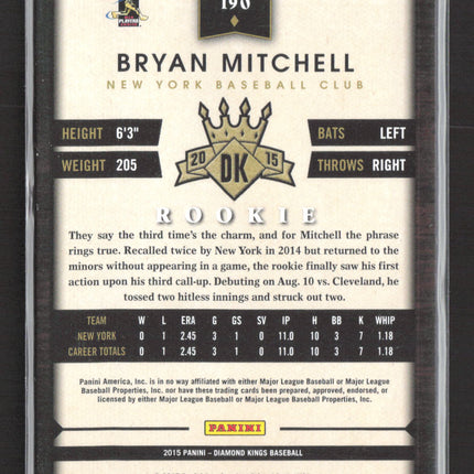 2015 Panini Diamond Kings Bryan Mitchell #190 RC 17/99
