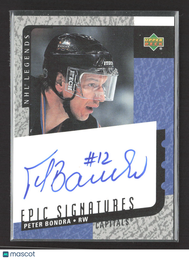 2000 Upper Deck NHL Legends Epic Signatures Peter Bondra #PBo Auto