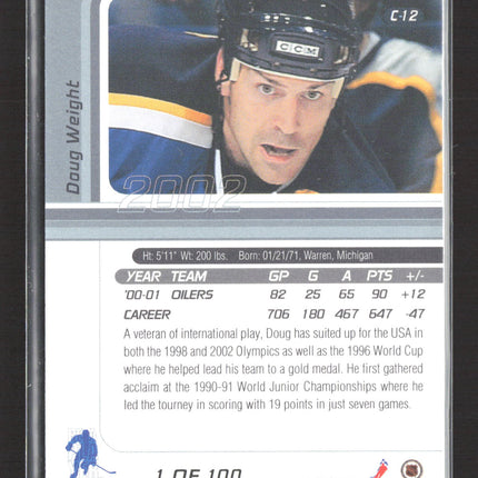 1990 In The Game Signature Series Certified Doug Weight #C-12 /100
