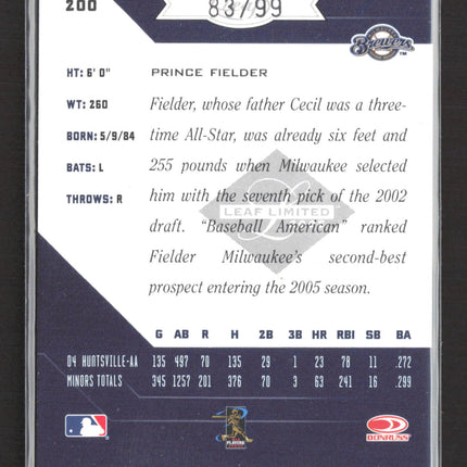 2005 Donruss Leaf Limited Phenoms Prince Fielder #200 83/99