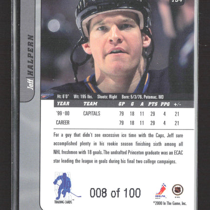 2000 In The Game Signature Series Jeff Halpern #194 /100