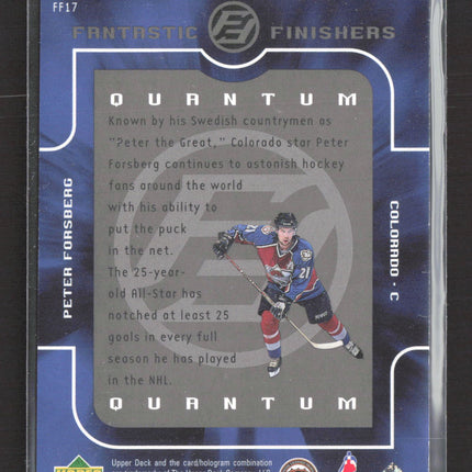 1998 Upper Deck Fantastic Finishers Quantum Peter Forsberg #FF17 1430/1500