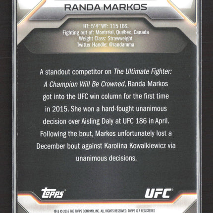 2016 Topps UFC Randa Markos #71 /99