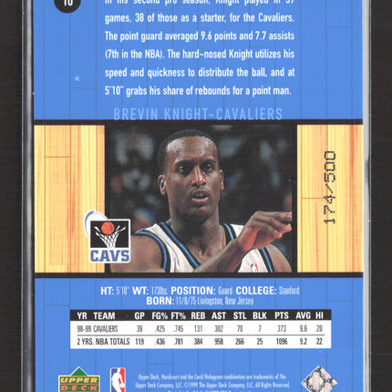1999 Upper Deck Hardcourt Baseline Grooves Brevin Knight #10 174/500