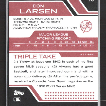 2009 Topps Triple Threads Don Larsen #45 1058/1350