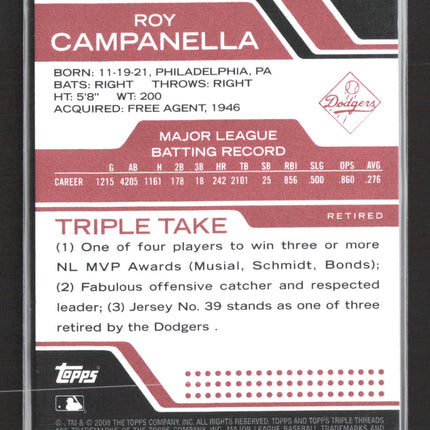 2008 Topps Triple Threads Roy Campanella #224 0142/1350