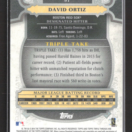 2014 Topps Triple Threads David Ortiz #91