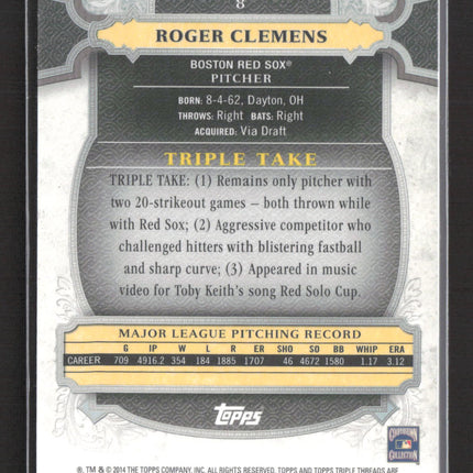 2014 Topps Triple Threads Roger Clemens #8