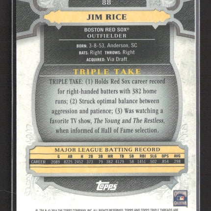 2014 Topps Triple Threads Jim Rice #88 122/125