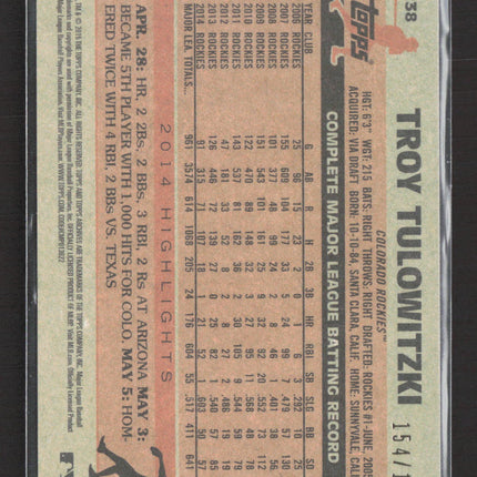 2015 Topps Archives Troy Tulowitzki #238 /199