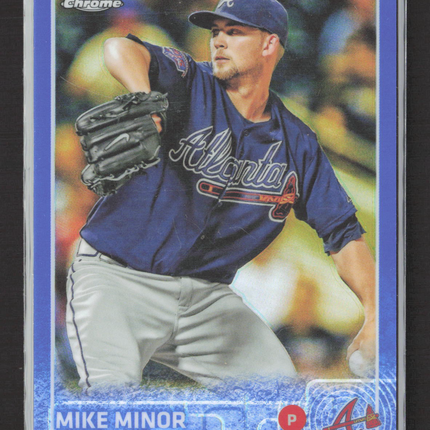 2015 Topps Chrome Mike Minor #197 Blue Refractor 060/150