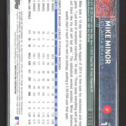 2015 Topps Chrome Mike Minor #197 Blue Refractor 060/150