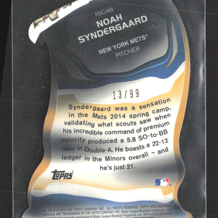 2014 Topps Fire Noah Syndergaard #FDC-NS Flame Throwers Die-Cut 13/99