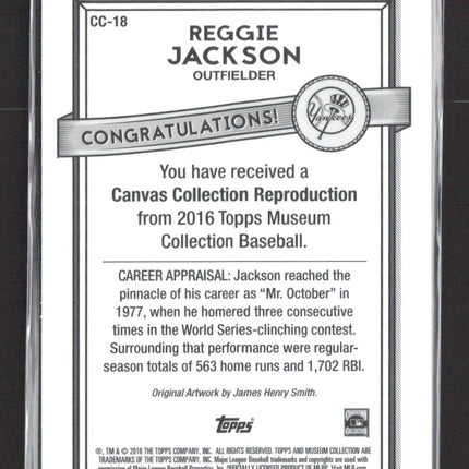 2016 Topps Museum Canvas Collection Reggie Jackson #CC-18 Reproduction