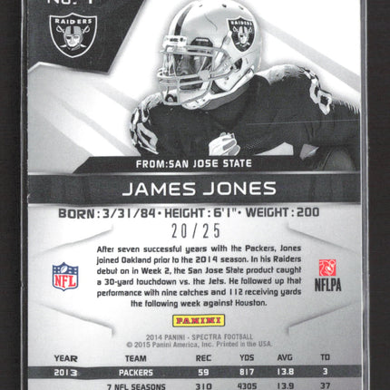 2015 Panini Spectra Prizm James Jones #1 Gold /25
