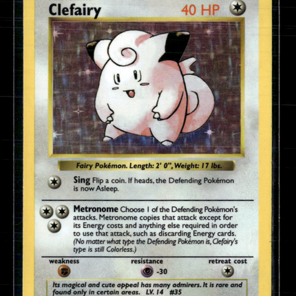 Pokemon 1999 Base Set Clefairy Shadowless #5/102