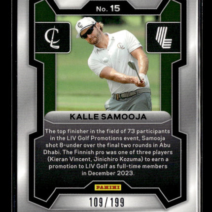 2024 Panini Prizm LIV Golf Kalle Samooja #15 Teal RC Teal /275
