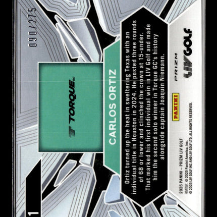 2025 Panini Prizm LIV Golf Prizm Break Carlos Ortiz #1 Teal /275