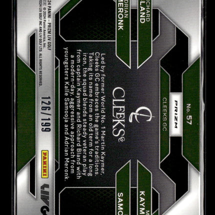 2024 Panini Prizm LIV Golf Samooja Bland Meronk Kaymer #57 Teal /275