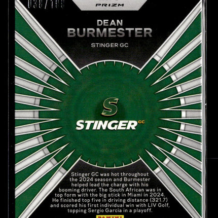 2024 Panini Prizm LIV Golf Dominance Dean Burmester #8 Teal /275