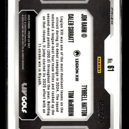 2025 Panini Prizm LIV Golf Rahm Surratt Hatton McKibbin #61 Teal 156/275