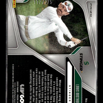 2025 Panini Prizm LIV Golf Louis Oosthuizen #99 Teal /275