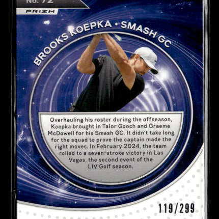 2024 Panini Prizm LIV Golf Captains Brooks Koepka #72 Silver Sparkle 119/299
