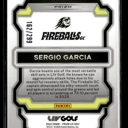 2024 Panini Prizm LIV Golf Sergio Garcia #91 Silver Sparkle /299