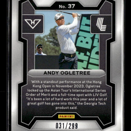 2024 Panini Prizm LIV Golf Andy Ogletree #37 Silver RC 031/299